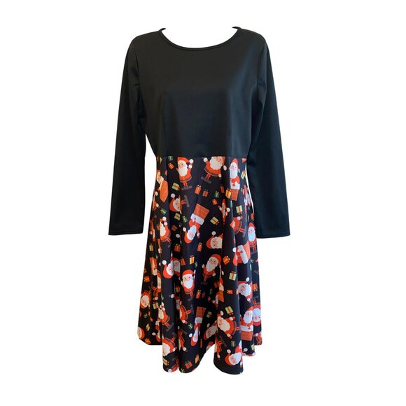 Ladies MIDI Santa UGLY Christmas Sweater Swing Dress Size Small - Christmas - Picture 4 of 8